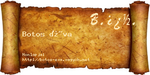 Botos Éva névjegykártya